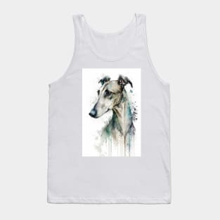 Greyhound or Grayhound Dog Watercolor Portrait Tank Top